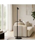 Lampadaire en métal Ortona avec point lumineux et support réglables noir - 35 x 35 x 150 cm