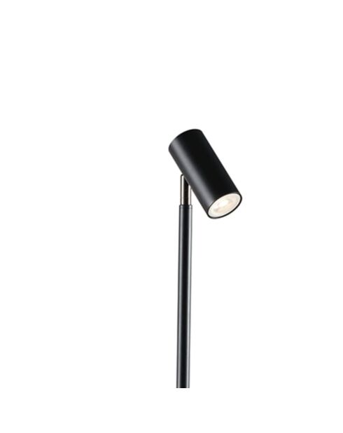 Lampadaire en métal Ortona avec point lumineux et support réglables noir - 35 x 35 x 150 cm