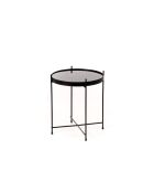 Table basse en verre trempé Bassano 38 fumée/noir - 38 x 38 x 43 cm