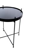 Table basse en verre trempé Bassano 38 fumée/noir - 38 x 38 x 43 cm