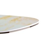 Table basse en céramique Alessandria marbre de calacatta/bronze - 45 x 45 x 53 cm
