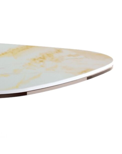 Table basse en céramique Alessandria marbre de calacatta/bronze - 45 x 45 x 53 cm