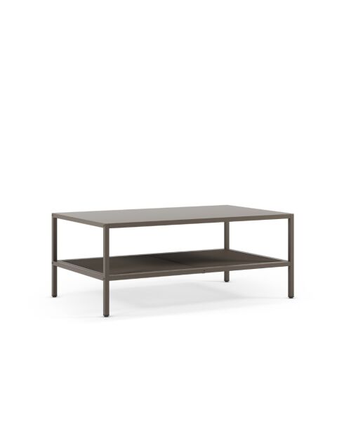 Table basse avec 2 étagères Veroli moka - 100 x 60 x 40 cm