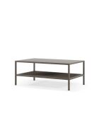 Table basse avec 2 étagères Veroli moka - 100 x 60 x 40 cm