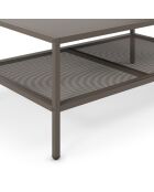 Table basse avec 2 étagères Veroli moka - 100 x 60 x 40 cm