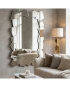 Miroir mural en verre Iseo argent - 80 x 9 x 120 cm