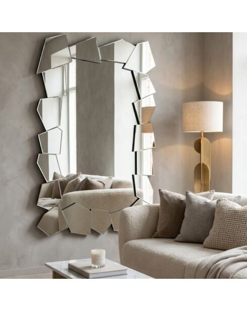 Miroir mural en verre Iseo argent - 80 x 9 x 120 cm