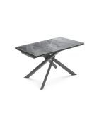Table de salle à manger en verre Vicenza extensible marbre gris/anthracite - 160/240 cm