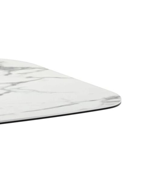Table de salle à manger fixe en céramique Ravenna marbre blanc/anthracite - 220 x 110 x 75 cm