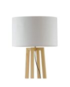 Lampadaire Voghera en bois naturel avec abat - jour en tissu bois - 35 x 35 x 165 cm