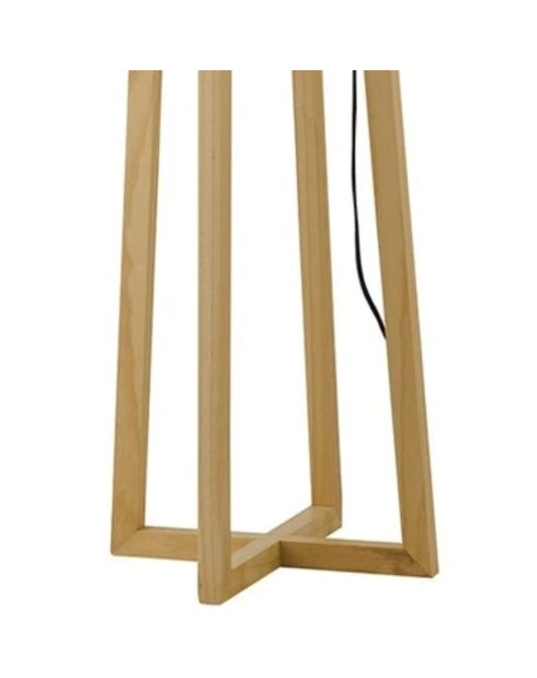 Lampadaire Voghera en bois naturel avec abat - jour en tissu bois - 35 x 35 x 165 cm
