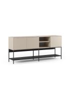 Buffet à 3 portes et 2 étagères Palinuro en stratifié avec structure métallique crème - 180 x 40 x 80 cm