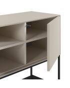 Buffet à 3 portes et 2 étagères Palinuro en stratifié avec structure métallique crème - 180 x 40 x 80 cm