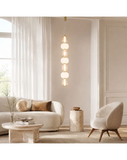 Suspension en métal Bolzano avec quatre diffuseurs noir - 17 x 17 x 110 cm