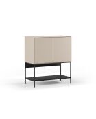 Buffet à 2 portes Palinuro en stratifié avec structure métallique crème - 80 x 40 x 90 cm