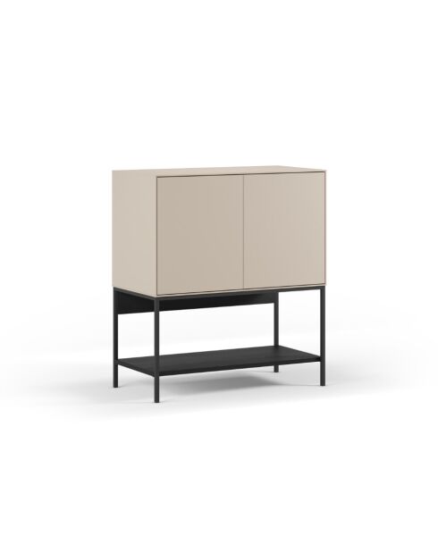 Buffet à 2 portes Palinuro en stratifié avec structure métallique crème - 80 x 40 x 90 cm