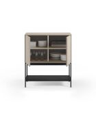 Buffet à 2 portes Palinuro en stratifié avec structure métallique crème - 80 x 40 x 90 cm