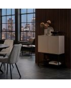 Buffet à 2 portes Palinuro en stratifié avec structure métallique crème - 80 x 40 x 90 cm