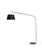 Lampadaire Bonassola en métal courbé avec abat - jour en tissu noir - 150 x 45 x 180 cm
