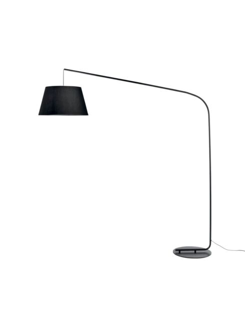 Lampadaire Bonassola en métal courbé avec abat - jour en tissu noir - 150 x 45 x 180 cm