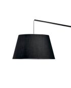 Lampadaire Bonassola en métal courbé avec abat - jour en tissu noir - 150 x 45 x 180 cm