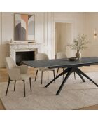 Table extensible en pierre frittée Acciaroli gris foncé - 150/200 cm