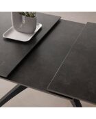 Table extensible en pierre frittée Acciaroli gris foncé - 150/200 cm