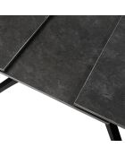 Table extensible en pierre frittée Acciaroli gris foncé - 150/200 cm
