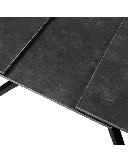 Table extensible en pierre frittée Acciaroli gris foncé - 150/200 cm