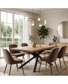 Table de salle à manger fixe en bois Udine 160 chêne/noir - 160 x 90 x 76 cm