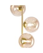 Lampadaire Surbo en métal avec quatre diffuseurs en verre laiton - 28 x 28 x 160 cm