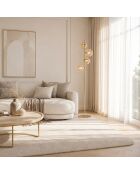 Lampadaire Surbo en métal avec quatre diffuseurs en verre laiton - 28 x 28 x 160 cm