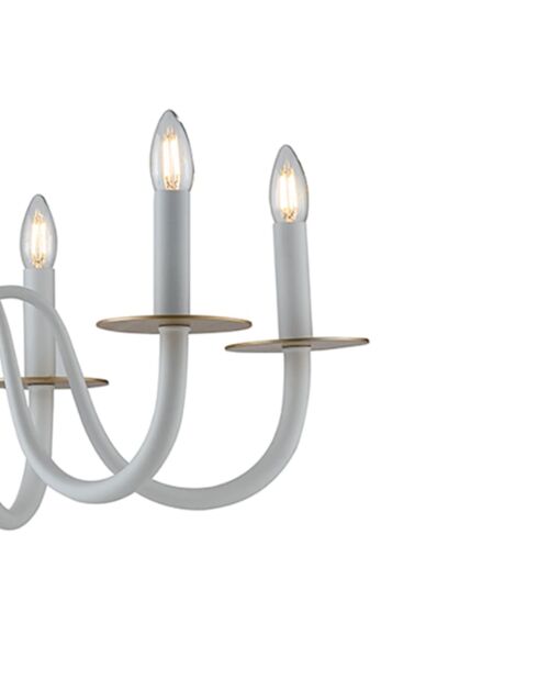 Lustre métallique à six lumières Civitella blanc - 78 x 78 x 53 cm
