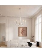 Lustre métallique à six lumières Civitella blanc - 78 x 78 x 53 cm