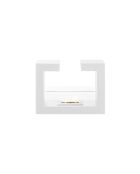 Cheminée bioéthanol sur pied Caldaro en acier inoxydable blanc - 78 x 25 x 58 cm