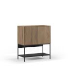 Buffet à 2 portes Palinuro en stratifié avec structure métallique brun - 80 x 40 x 90 cm