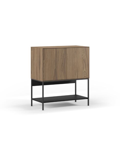 Buffet à 2 portes Palinuro en stratifié avec structure métallique brun - 80 x 40 x 90 cm