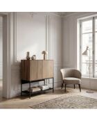 Buffet à 2 portes Palinuro en stratifié avec structure métallique brun - 80 x 40 x 90 cm