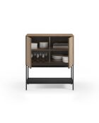 Buffet à 2 portes Palinuro en stratifié avec structure métallique brun - 80 x 40 x 90 cm