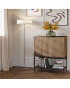 Buffet à 2 portes Palinuro en stratifié avec structure métallique brun - 80 x 40 x 90 cm