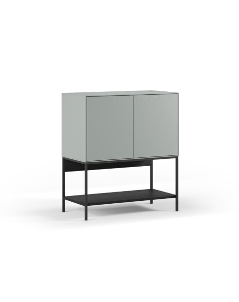 Buffet à 2 portes Palinuro en stratifié avec structure métallique vert - 80 x 40 x 90 cm