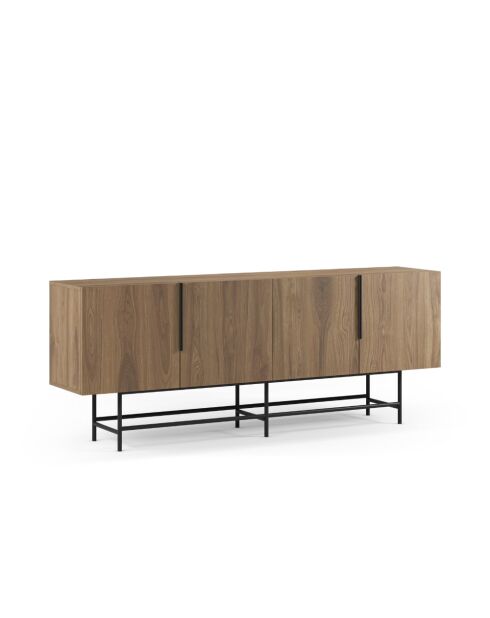 Buffet à 4 portes Anagni en stratifié structure métallique brun - 200 x 40 x 77,9 cm
