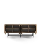 Buffet à 4 portes Anagni en stratifié structure métallique brun - 200 x 40 x 77,9 cm