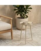 Table basse Ponza 37 à plateau rond gris - 37 x 37 x 41 cm