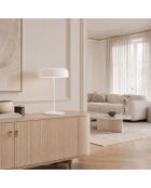 Lampe de table en métal Manduria blanc - 20 x 20 x 45 cm
