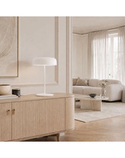 Lampe de table en métal Manduria blanc - 20 x 20 x 45 cm