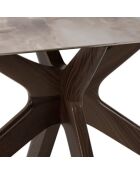 Table de salle à manger fixe en céramiqueTorino albâtre/marbre brun - 180 x 90 x 76 cm