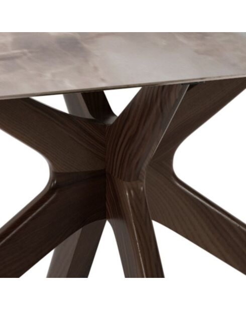 Table de salle à manger fixe en céramiqueTorino albâtre/marbre brun - 180 x 90 x 76 cm