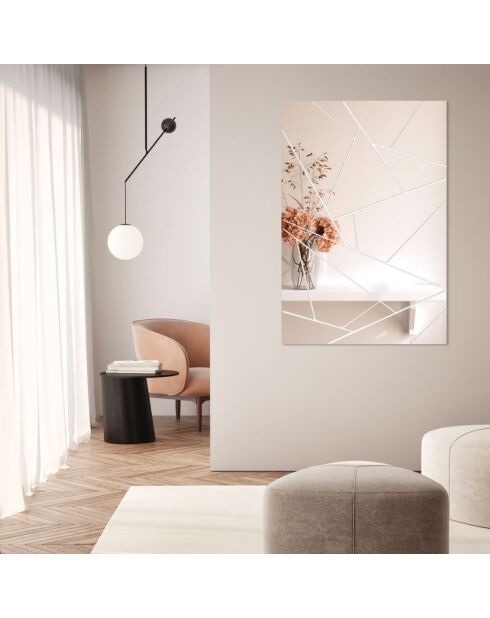 Miroir mural en verre Soriano argent - 80 x 1,6 x 120 cm