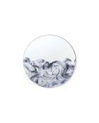 Miroir mural rond en verre Dolceacqua blanc/bleu argent - 80 x 3,5 x 80 cm
